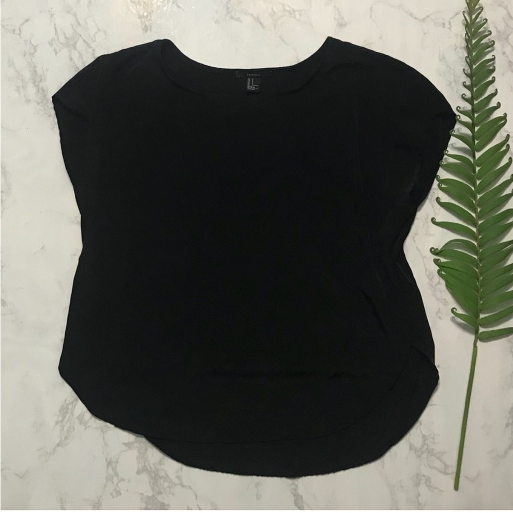 Forever 21 Black Basic Scoop Neck Blouse - image 1